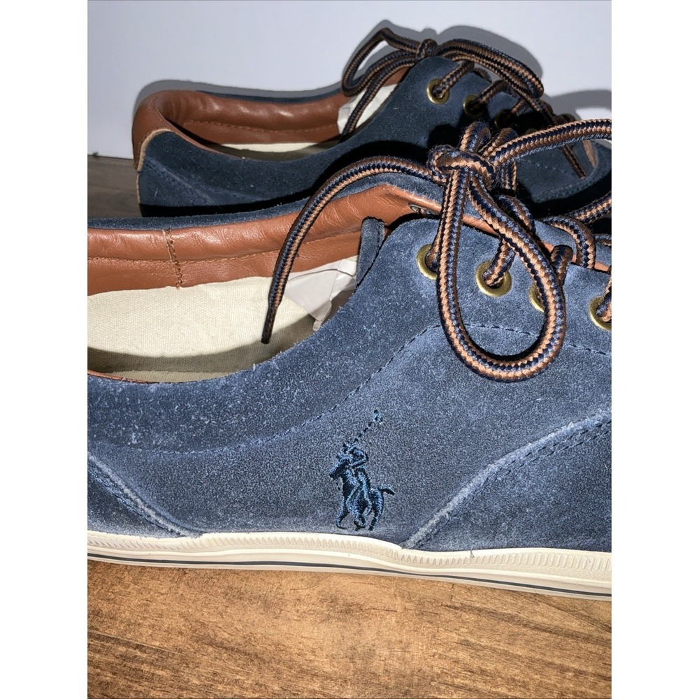 Polo Ralph Lauren Vaughn Navy Blue Suede Fashion Sneakers Men's Size 12D - Picture 6 of 10